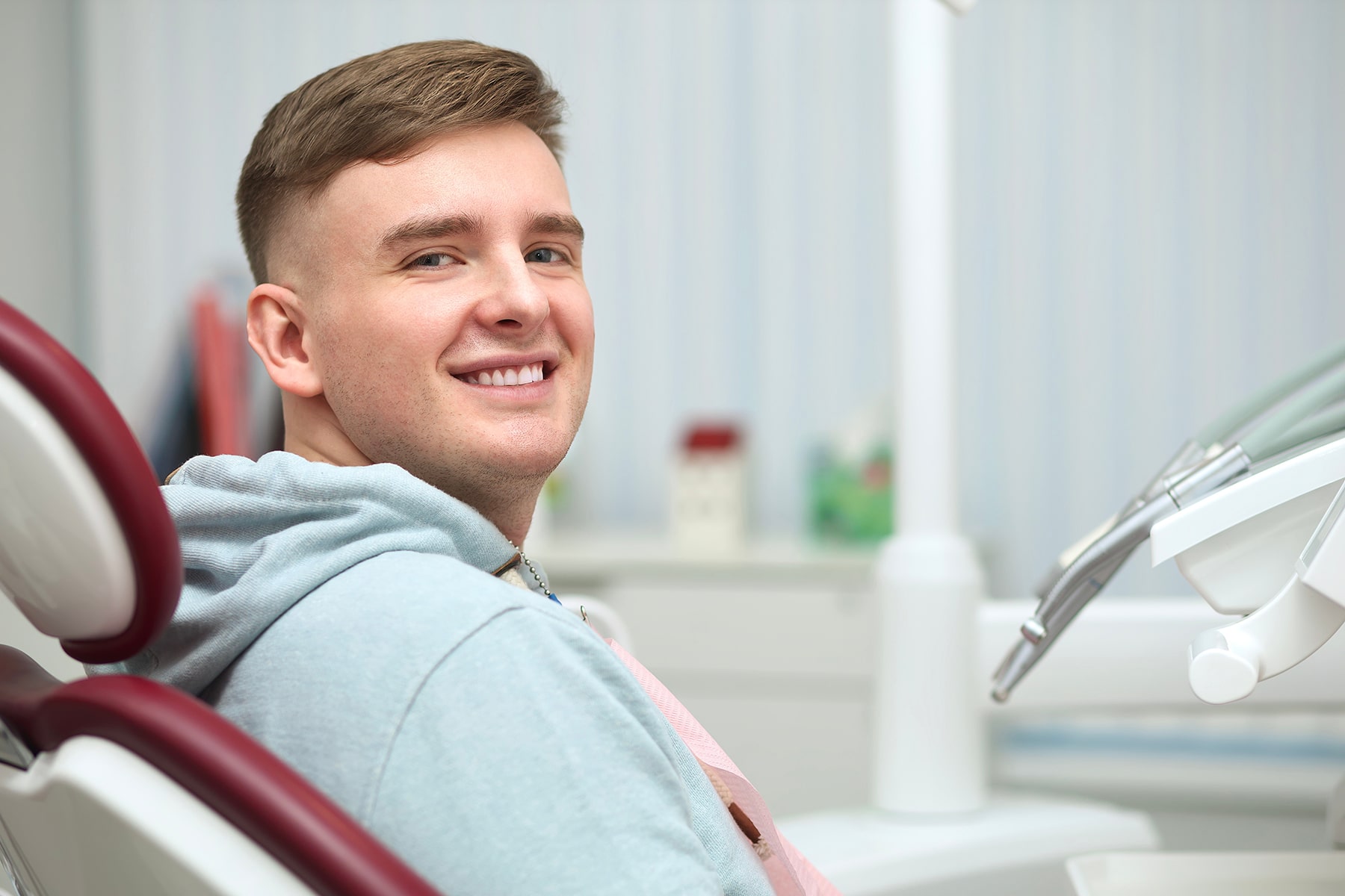 Man getting a cavity filling in Apex, NC